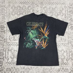 VTG Celebrate Life Shirt Adult Amazon Tree Frog Harlequin 1992 90s Size Medium